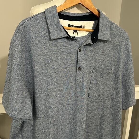NWT Banana Republic Light Blue Performance Pique Polo Chest Pocket Size XXL TALL - Picture 2 of 9